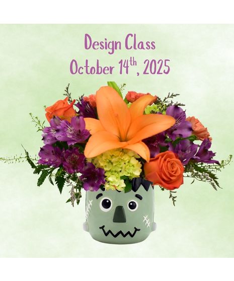 An advertisement for floral design classes from Designs of the Times.