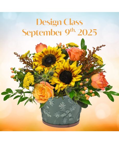 An advertisement for floral design classes from Designs of the Times.
